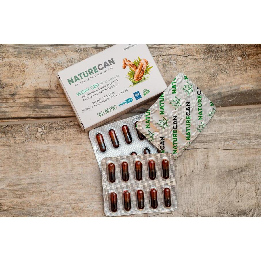 Open pack of Vegan CBD with Curcumin & D3