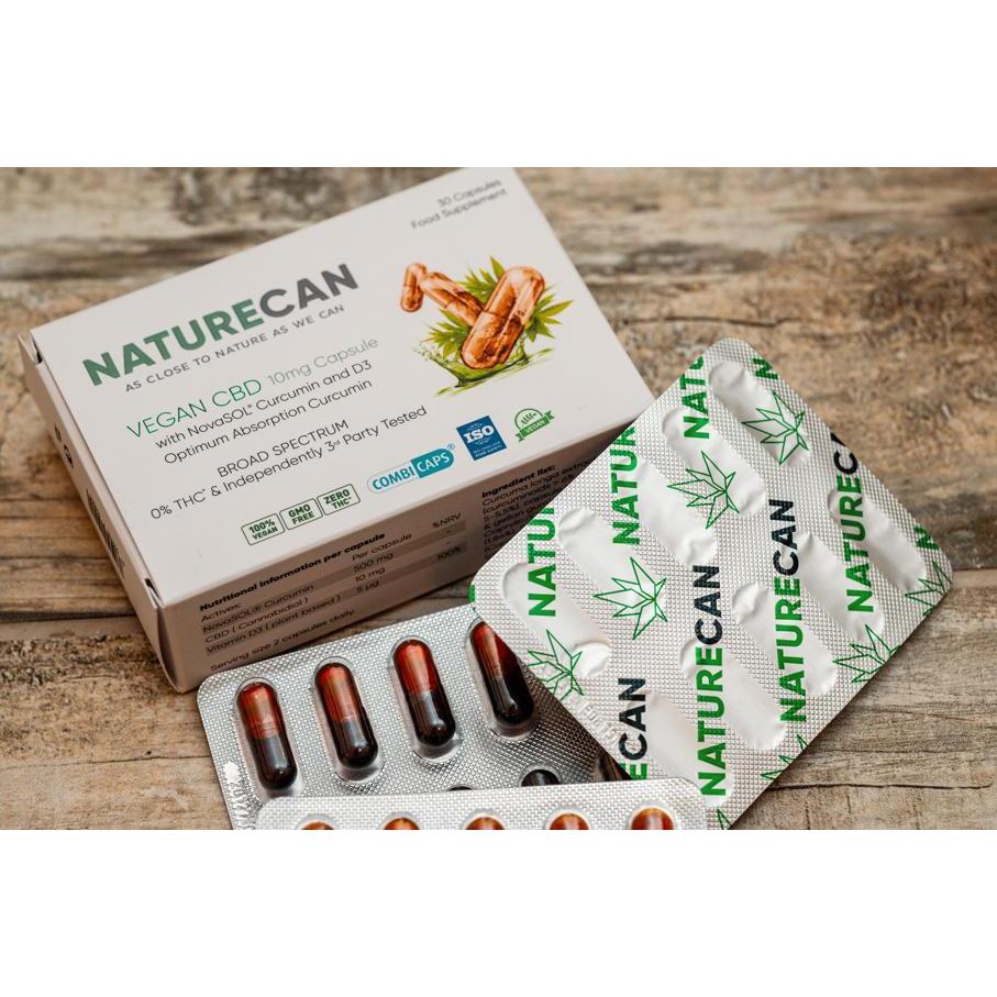Open pack of Vegan CBD with Curcumin & D3